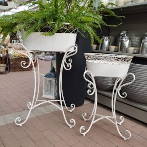 ALZATINA FIORIERA in ferro colore bianco - immagine 3